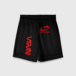Шорты детские Nasa space red logo, цвет: 3D-принт