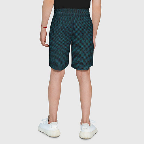 Детские шорты Текстурированный чёрно-бирюзовый / 3D-принт – фото 4