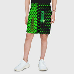 Шорты детские Minecraft creeper pattern, цвет: 3D-принт — фото 2