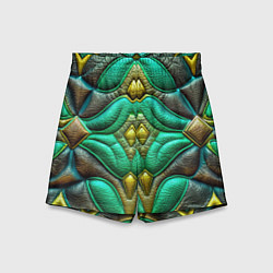 Шорты детские Объемная футуристичная текстура из кожи, цвет: 3D-принт