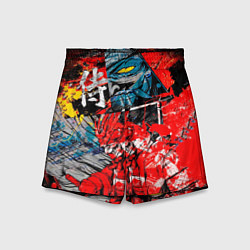 Шорты детские Самурай и демон Они, цвет: 3D-принт