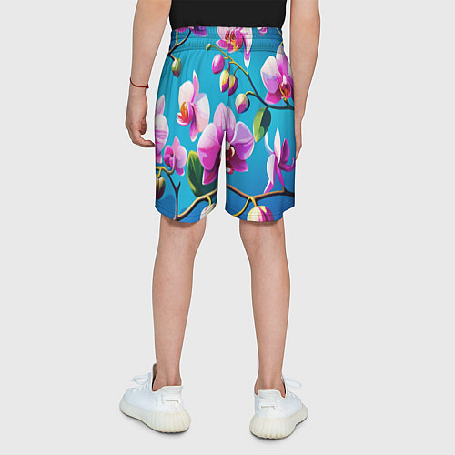Детские шорты Орхидея цветы паттерн / 3D-принт – фото 4