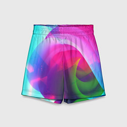 Шорты детские Неоновая абстракция градиент, цвет: 3D-принт