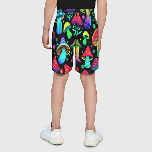 Детские шорты Биолюминесцентные кислотные грибы / 3D-принт – фото 4