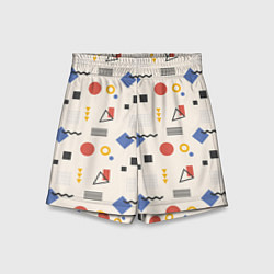 Шорты детские Мемфис геометрия на светлом, цвет: 3D-принт