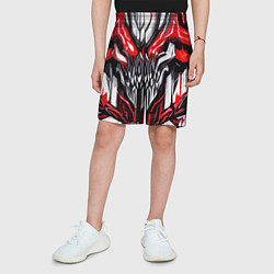 Шорты детские Абстрактный красный череп, цвет: 3D-принт — фото 2