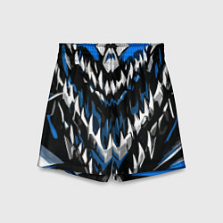 Шорты детские Абстрактные бело-синие шипы, цвет: 3D-принт