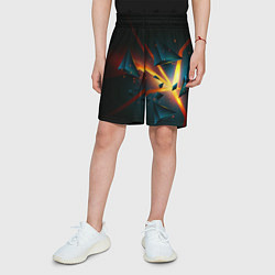 Шорты детские Разлом плиты - абстрактная расщелина, цвет: 3D-принт — фото 2