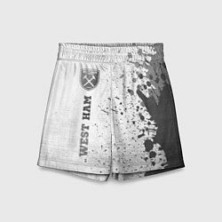 Шорты детские West Ham - white gradient по-вертикали, цвет: 3D-принт