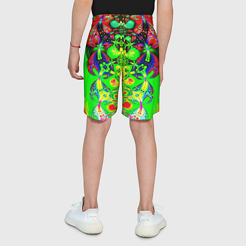 Детские шорты Оптический фрактал кислота / 3D-принт – фото 4