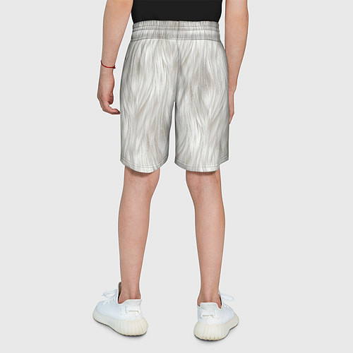 Детские шорты Белый мех кошки / 3D-принт – фото 4