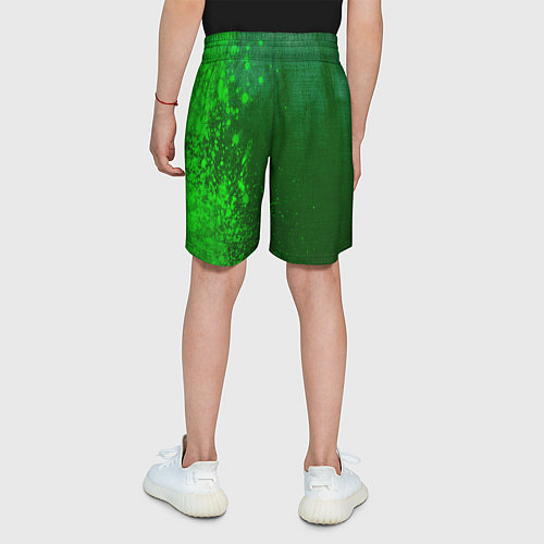 Детские шорты Nissan - green gradient по-вертикали / 3D-принт – фото 4
