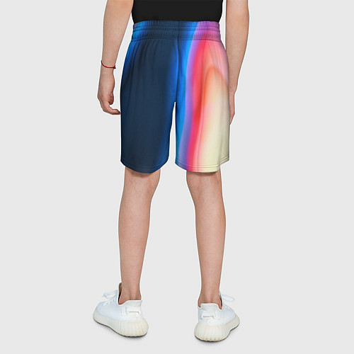 Детские шорты Неоновый градиент разводы / 3D-принт – фото 4