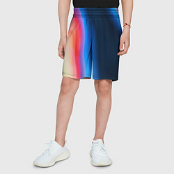Шорты детские Неоновый градиент разводы, цвет: 3D-принт — фото 2