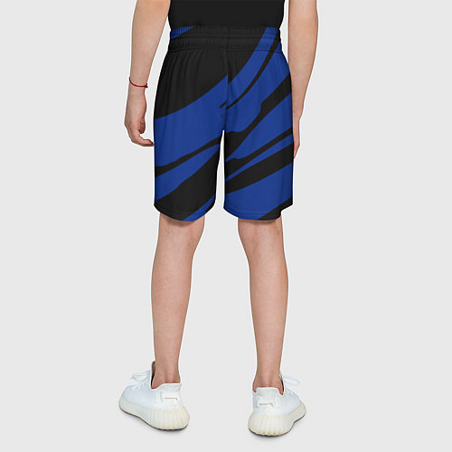 Детские шорты Чёрно-синий полосами / 3D-принт – фото 4