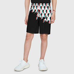 Шорты детские Billie Eilish pattern glitch, цвет: 3D-принт — фото 2