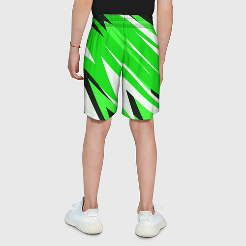 Детские шорты Geometry stripes green / 3D-принт – фото 4