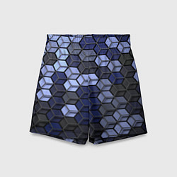 Шорты детские Серо синие соты, цвет: 3D-принт