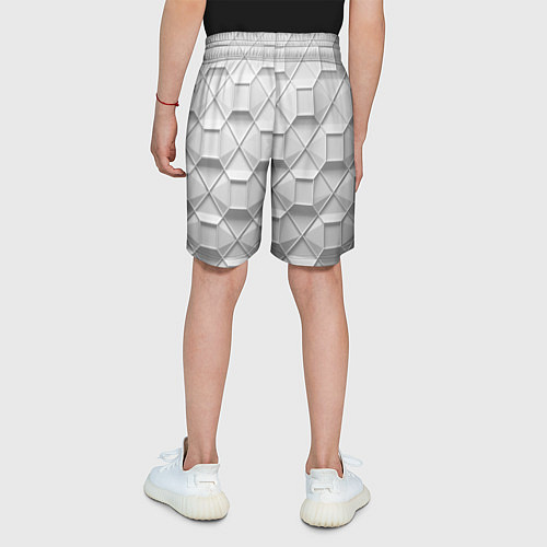 Детские шорты Бело серая геометрия / 3D-принт – фото 4