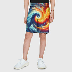 Шорты детские Космическое завихрение - инь янь, цвет: 3D-принт — фото 2