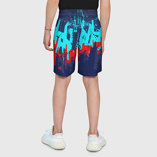 Детские шорты Красно-синяя абстракция / 3D-принт – фото 4