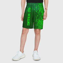 Шорты детские Inter - green gradient по-вертикали, цвет: 3D-принт — фото 2