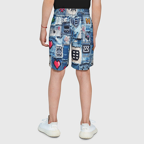 Детские шорты Геймерские знаки на пэчворк / 3D-принт – фото 4