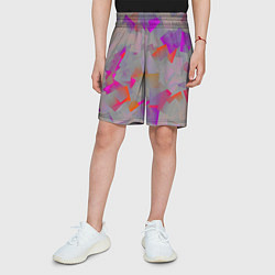 Шорты детские Розово-фиолетовые осколки, цвет: 3D-принт — фото 2