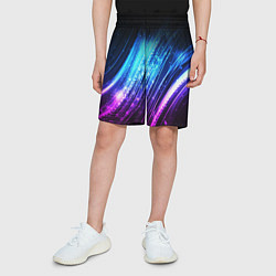 Шорты детские Неоновые звёзды текстура, цвет: 3D-принт — фото 2