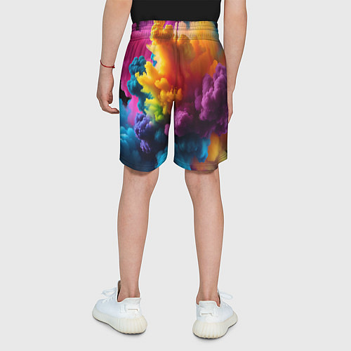 Детские шорты Взрыв разноцветных облаков / 3D-принт – фото 4