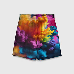 Шорты детские Взрыв разноцветных облаков, цвет: 3D-принт