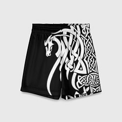 Шорты детские Языческий кельтский орнамент тату, цвет: 3D-принт