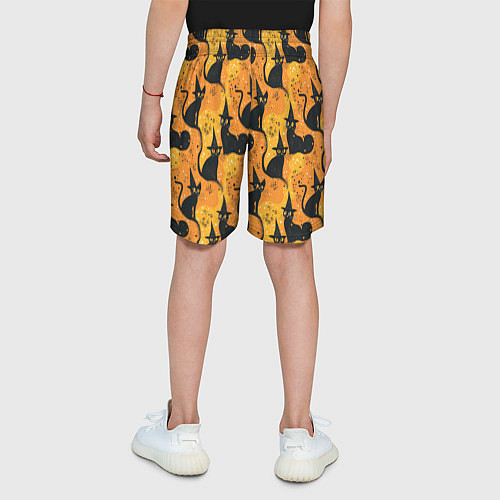 Детские шорты Кошки в шляпах - паттерн / 3D-принт – фото 4