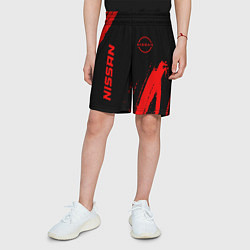 Шорты детские Nissan - red gradient вертикально, цвет: 3D-принт — фото 2