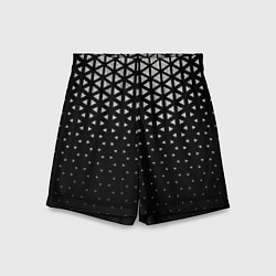 Шорты детские Геометрический градиент - чёрно-белый, цвет: 3D-принт