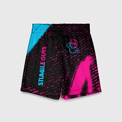 Детские шорты Stumble Guys - neon gradient вертикально