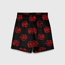 Детские шорты Twenty one pilots rose pattern