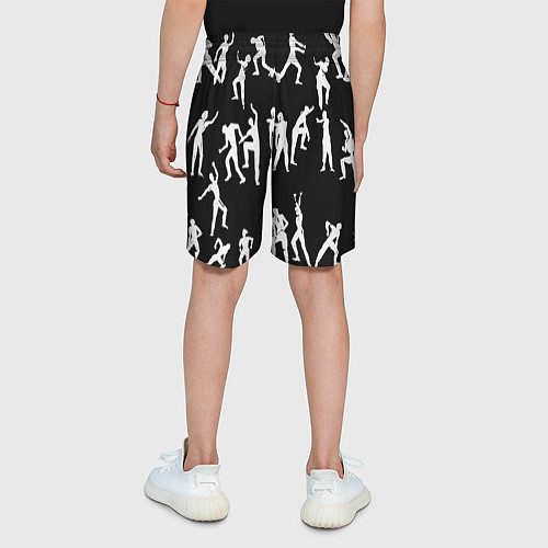 Детские шорты Silhouettes of moving people / 3D-принт – фото 4