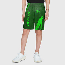 Шорты детские Toyota - green gradient вертикально, цвет: 3D-принт — фото 2