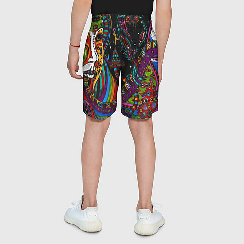 Детские шорты Оптический узор девушка / 3D-принт – фото 4