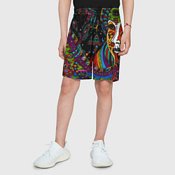 Шорты детские Оптический узор девушка, цвет: 3D-принт — фото 2