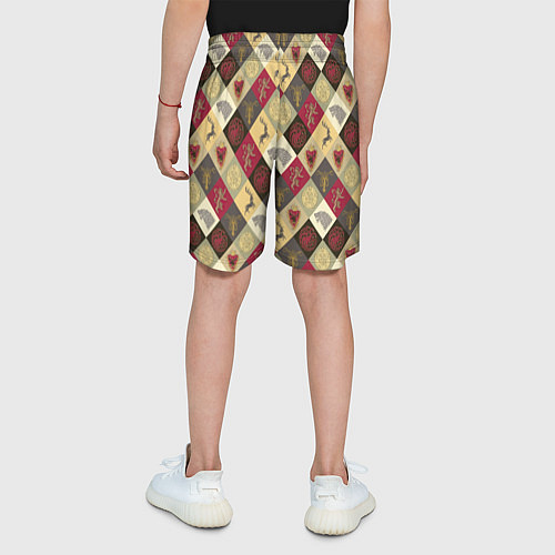 Детские шорты Лого домов Игра престолов паттерн / 3D-принт – фото 4