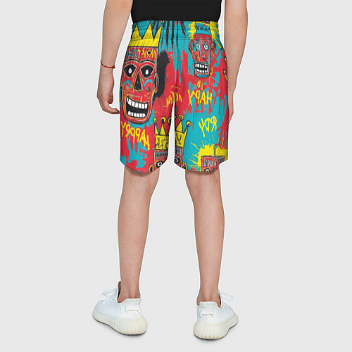 Детские шорты Абстракция в стиле баския / 3D-принт – фото 4