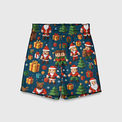 Шорты детские Mintrcraft pattern новый год, цвет: 3D-принт