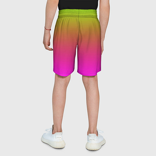 Детские шорты Неоновый градиент фон / 3D-принт – фото 4