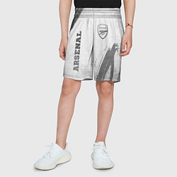 Шорты детские Arsenal - white gradient вертикально, цвет: 3D-принт — фото 2