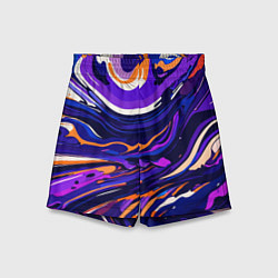 Шорты детские Разноцветная абстракция разводов, цвет: 3D-принт