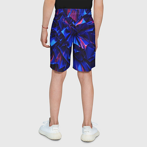 Детские шорты Синие абстрактные изгибы / 3D-принт – фото 4