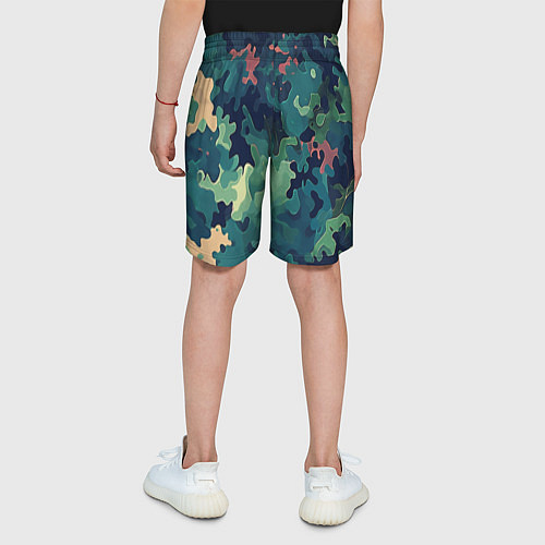 Детские шорты Армейский камуфляж зеленый / 3D-принт – фото 4