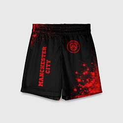 Детские шорты Manchester City - red gradient вертикально